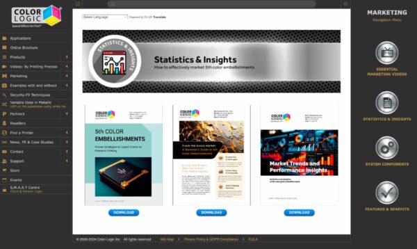 Color Logic Statistics and Insights Landing page